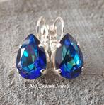 Oorbellen Belle met Swarovski Druppel "Crystal Bermuda Blue", Met kristal, Overige materialen, Hangers, Nieuw