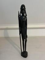 Afrikaans massief houten beeld Masai krijger, Antiek en Kunst, Ophalen of Verzenden