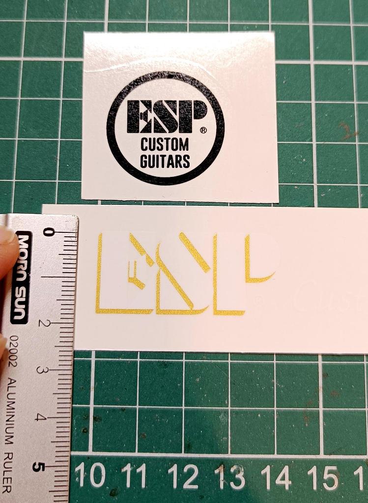 ESP Custom series gitaar headstock waterslide decals set v 2, Muziek en Instrumenten, Instrumenten | Onderdelen, Nieuw, Elektrische gitaar