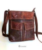 Leren tas - schoudertas - crossbody damestas - echt leer, Sieraden, Tassen en Uiterlijk, Tassen | Damestassen, Ophalen of Verzenden