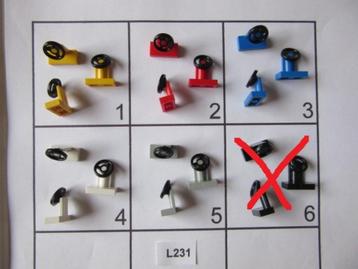 L231 LEGO STUUR STUURKOLOM 3829c01 KLEIN STUURWIEL AUTO beschikbaar voor biedingen