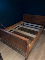 houten bedframe 140x200, Ophalen, Gebruikt, Bruin, Tweepersoons