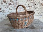 Franse brocante rietenmand/picknickmand/allegonda, Huis en Inrichting, Ophalen of Verzenden, Zo goed als nieuw, Rechthoekig, Hout