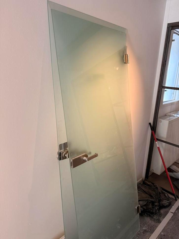 2x Glazen Deuren 210x83cm - Niet Transparant, Doe-het-zelf en Verbouw, Deuren en Horren, Gebruikt, Binnendeur, 200 tot 215 cm