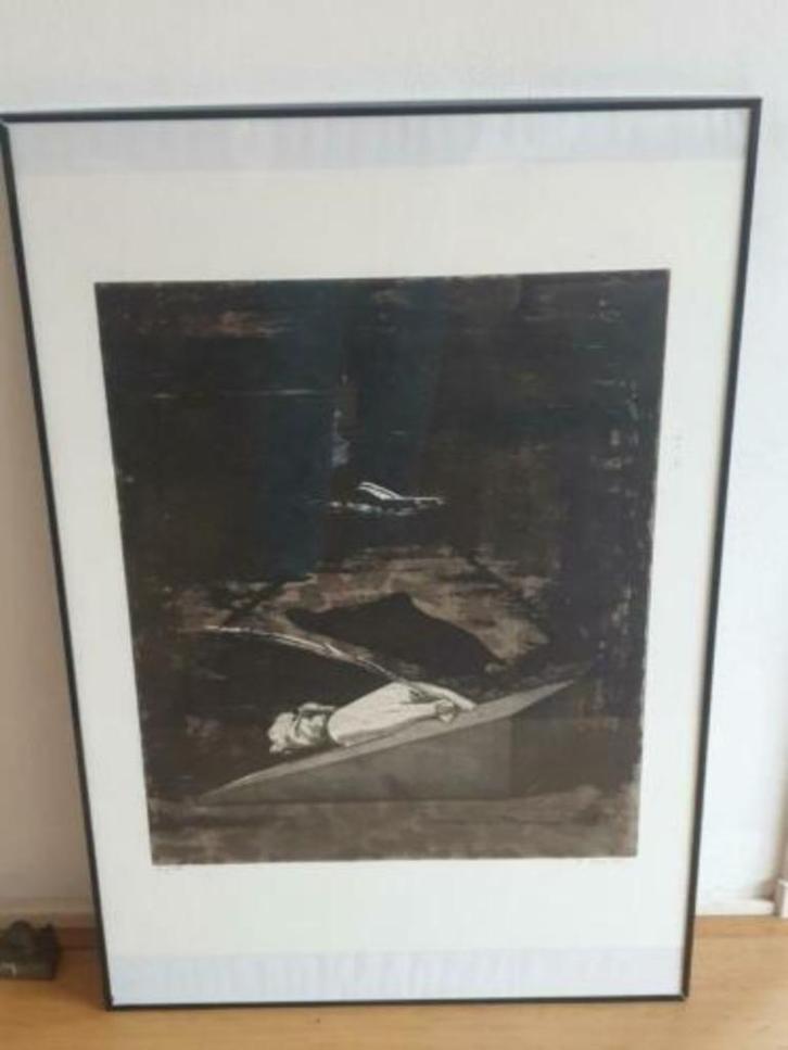 ets Peter Bes A. P. IV vliegtuig schrijven Lectori Salutem, Antiek en Kunst, Kunst | Etsen en Gravures, Ophalen