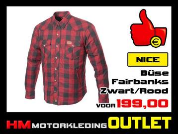 Textiel motorblouse Buse Fairbanks  - Zwart-Rood - MEN beschikbaar voor biedingen