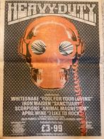 HEAVY DUTY A3 advertentie IRON MAIDEN Scorpions APRIL WINE, Ophalen of Verzenden