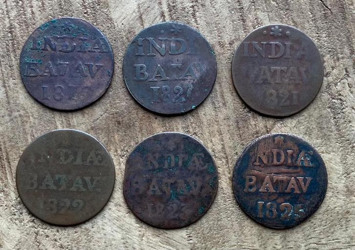 setje halve stuiver Indiae Batav, Postzegels en Munten, Munten | Nederland, Setje, Overige waardes, Vóór koninkrijk, Ophalen