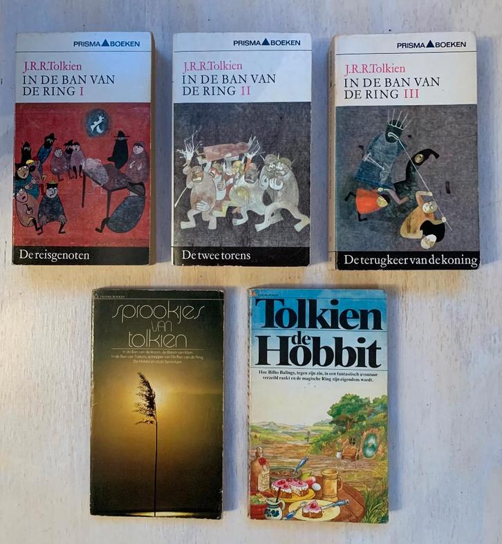Tolkien: In ban van de ring 1,2,3 compleet + De Hobbit, Boeken, Literatuur, Gelezen, Ophalen of Verzenden