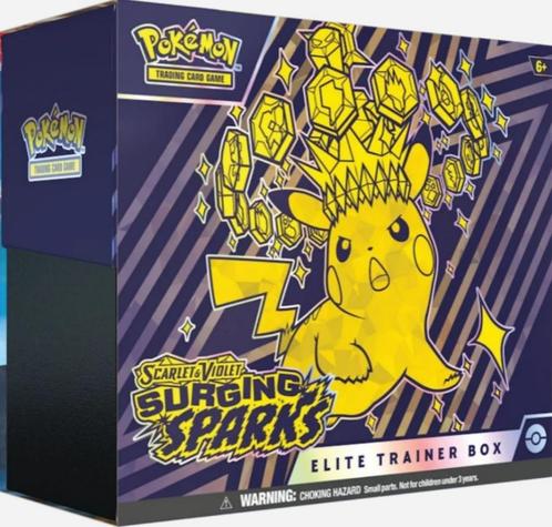 Pokémon Surging Sparks: Elite Trainer Box - Slechts €104,95!, Hobby en Vrije tijd, Verzamelkaartspellen | Pokémon, Nieuw, Booster
