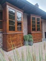 Eiken buffetkast/vitrinekast GRATIS LEVERING, Huis en Inrichting, Ophalen of Verzenden, Zo goed als nieuw, 25 tot 50 cm, 200 cm of meer