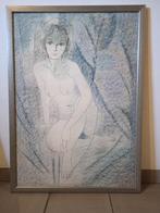 Ingekleurde pentekening vrouwenfiguur, Ophalen