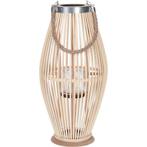 Windlicht bamboe naturel, Huis en Inrichting, Woonaccessoires | Kandelaars en Kaarsen, Verzenden, Nieuw, Hout