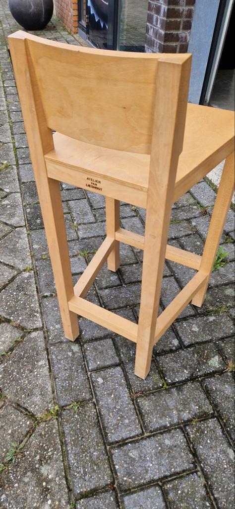 8 Originele Atelier van Lieshout Krukken, Huis en Inrichting, Stoelen, Zo goed als nieuw, Vijf, Zes of meer stoelen, Hout, Bruin
