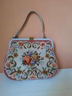Vintage geborduurde tas, oud roze, Sieraden, Tassen en Uiterlijk, Tassen | Schoudertassen, Ophalen, Zo goed als nieuw, Roze