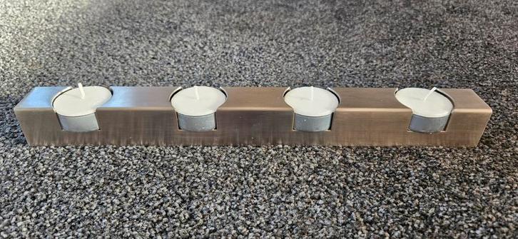 Zack Waxinelichthouder RVS, Huis en Inrichting, Woonaccessoires | Kandelaars en Kaarsen, Zo goed als nieuw, Minder dan 25 cm, Metaal