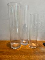 Drie hoge vazen, Ophalen, Overige kleuren, Minder dan 50 cm, Glas