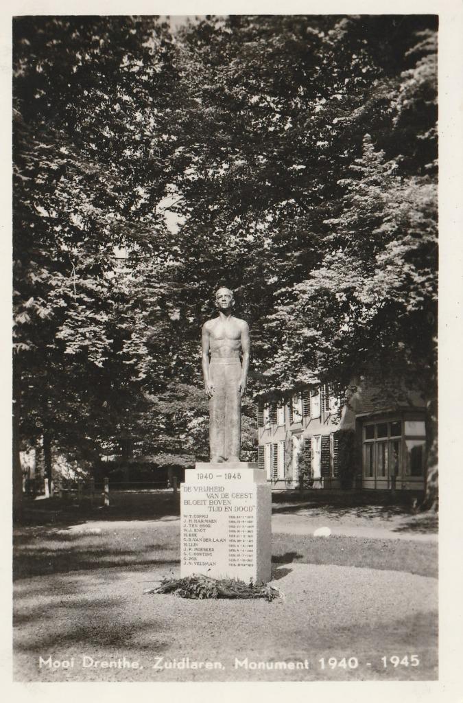 ZUIDLAREN Verzetsmonument, Verzamelen, Ansichtkaarten | Nederland, Ongelopen, Drenthe, 1940 tot 1960, Verzenden