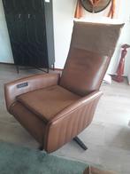 Elektrische Relax stoel fauteuil bruin leer, Huis en Inrichting, Fauteuils, Ophalen, Zo goed als nieuw, 50 tot 75 cm, Leer
