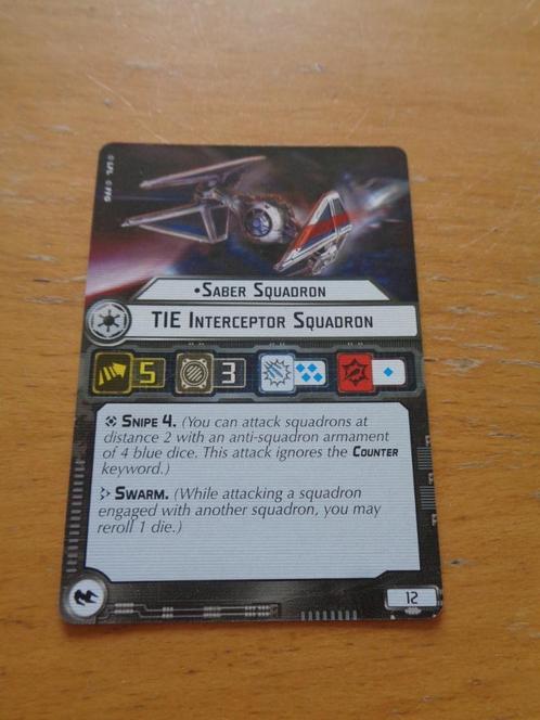star wars armada kaartje voor saber squadron, Hobby en Vrije tijd, Wargaming, Zo goed als nieuw, Overige soorten, Toebehoren, Ophalen of Verzenden