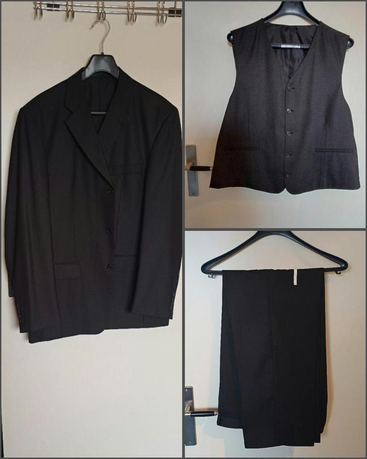 Mooi 3 delig antraciet grijs pak heren kostuum 54/56, Kleding | Heren, Kostuums en Colberts, Zo goed als nieuw, Maat 56/58 (XL)