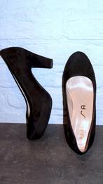 Unisa  luxe suede leren schoenen/ pumps 37, Verzenden, Zwart, Zo goed als nieuw, Schoenen met hoge hakken