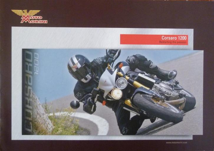 Folder MOTO MORINI Corsaro 1200 Restarting the passion 2006, Fietsen en Brommers, Handleidingen en Instructieboekjes, Nieuw, Ophalen of Verzenden