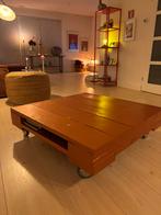 Steigerhouten salontafel terracotta hoogglans, Gebruikt, Vierkant, Minder dan 50 cm, 50 tot 100 cm