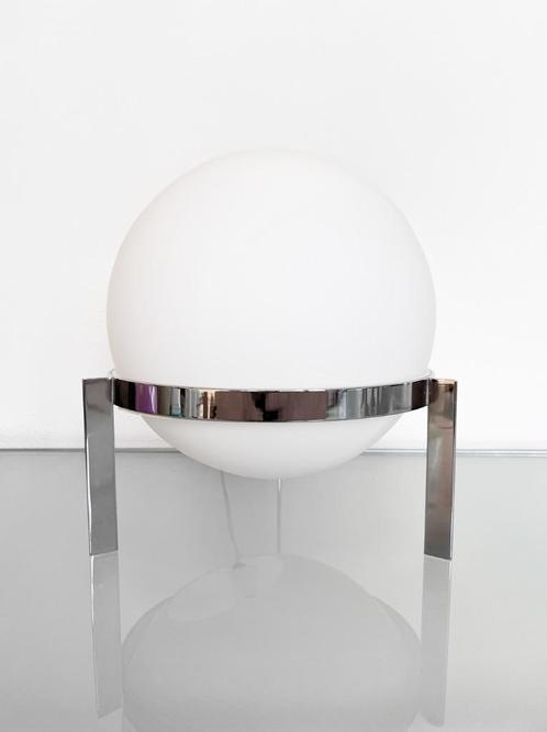 Vintage 80s space age La Ligne tafellamp, Huis en Inrichting, Lampen | Tafellampen, Zo goed als nieuw, Minder dan 50 cm, Glas