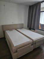 Tweepersoons electrisch verstelbaar bed met beige bekleding!, Huis en Inrichting, Ophalen, Beige, Tweepersoons, Zo goed als nieuw
