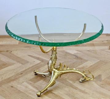 Fontana Arte Style Draak tafel koper voet met glas blad