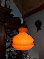 Vintage Glazen Oranje lamp., Gebruikt, Ophalen, Glas