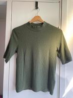 Shirt H&M groen ribstof maat M, Ophalen of Verzenden, Zo goed als nieuw, Groen, Korte mouw