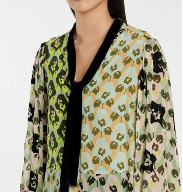 Dorothee Schumacher fraaie  flower patchwork blouse mt XL/L 