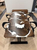 Unieke walnoten epoxytafel – smokey white 220x100cm, Ophalen, 200 cm of meer, 50 tot 100 cm, Zo goed als nieuw