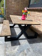 Robuuste kinder picknicktafel met ijzeren onderstel, Ophalen, Gebruikt, Rechthoekig, Kinderpicknicktafel