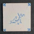 Antiek blauw tegeltje, Antiek en Kunst, Antiek | Wandborden en Tegels, Verzenden