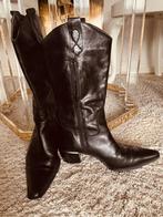 zwarte leren laarzen, Kleding | Dames, Schoenen, Hoge laarzen, Zwart, Ophalen of Verzenden, Gedragen
