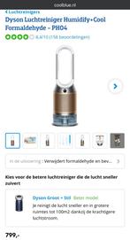 Dyson Luchtreiniger Humidify+Cool Formaldehyde - PH04, Witgoed en Apparatuur, Airco's, 60 tot 100 m³, Afstandsbediening, Ophalen of Verzenden