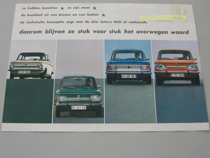 NSU 023 drie letters NSU zegt al voldoende, folder, Boeken, Auto's | Folders en Tijdschriften, Zo goed als nieuw, Overige merken