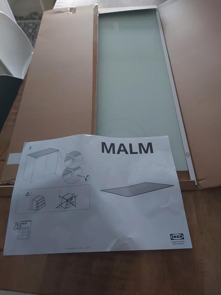 Glasplaat voor Malm ladekast 80x48cm, Huis en Inrichting, Kasten | Kledingkasten, Nieuw, Ophalen