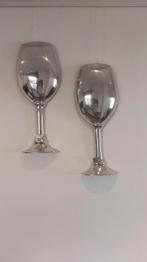 Rvs decoratieve wijnglazen, Ophalen of Verzenden, Gebruikt