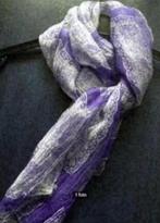 Blauw met grijze shawl, das, sjaal, damessjaal; 160 * 34 cm, Ophalen of Verzenden, Zo goed als nieuw, Maat 38/40 (M), Sjaal