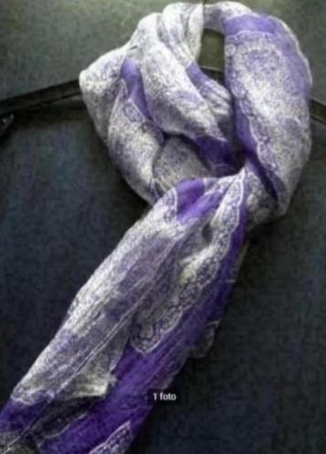 Blauw met grijze shawl, das, sjaal, damessjaal; 160 * 34 cm beschikbaar voor biedingen