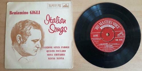 Beniamino Gigli ‎– Italian Songs - HMV ‎– 7ER 5115, Cd's en Dvd's, Vinyl Singles, Gebruikt, EP, Klassiek, 7 inch, Ophalen of Verzenden