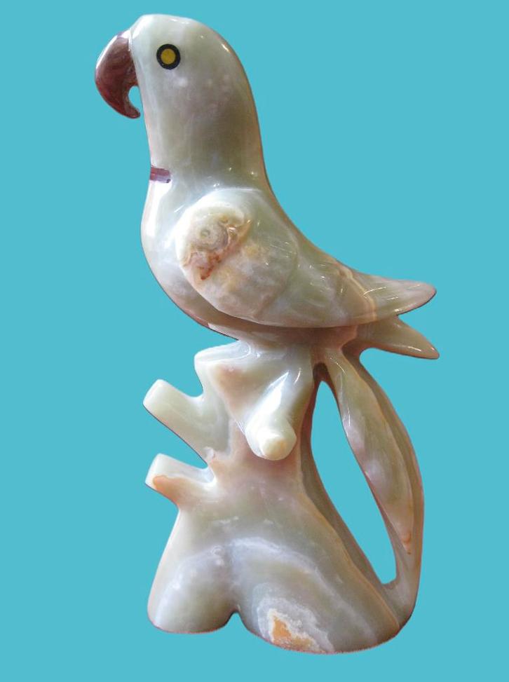 Aparte halsband parkiet onyx steen, Antiek en Kunst, Kunst | Niet-Westerse kunst, Ophalen