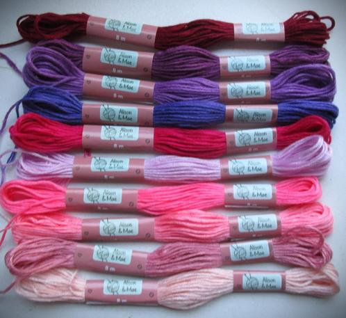 Borduurgaren Allison & Mae~10 strengen~Pastel kleuren, Hobby en Vrije tijd, Borduren en Borduurmachines, Zo goed als nieuw, Borduurgaren of Zijde