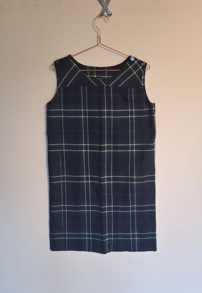 Vintage geruite jurk groen/blauw C&A (retro), Kleding | Dames, Jurken, Zo goed als nieuw, Maat 38/40 (M), Blauw, Knielengte, Ophalen of Verzenden