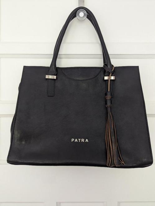 Dames Zwart Leren Handtas / Leather handbag, Sieraden, Tassen en Uiterlijk, Tassen | Damestassen, Zo goed als nieuw, Handtas, Zwart