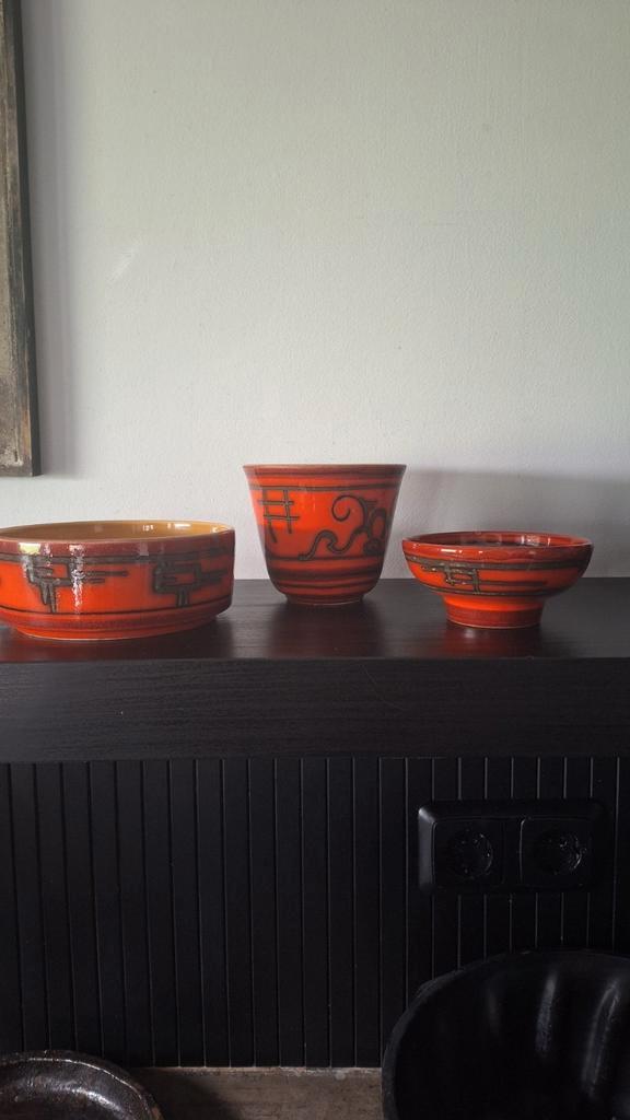 Set Flora Gouda Keramiek, Antiek en Kunst, Antiek | Keramiek en Aardewerk, Ophalen of Verzenden